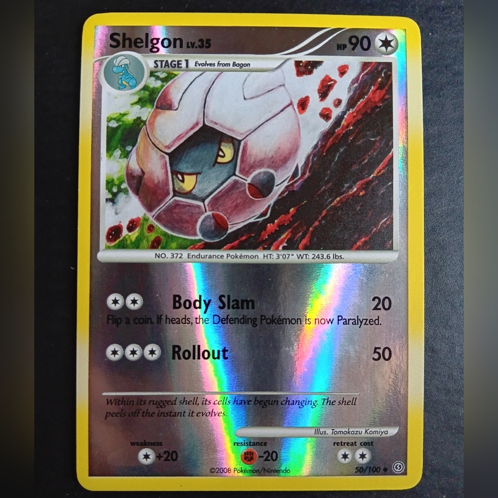 Shelgon Pokemon Card - Stormfront - 50/100 Uncommon Reverse Holo